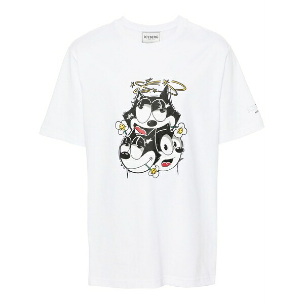 アイスバーグレタス メンズ ティーシャツ トップス X felix the cat cotton t-shirt White