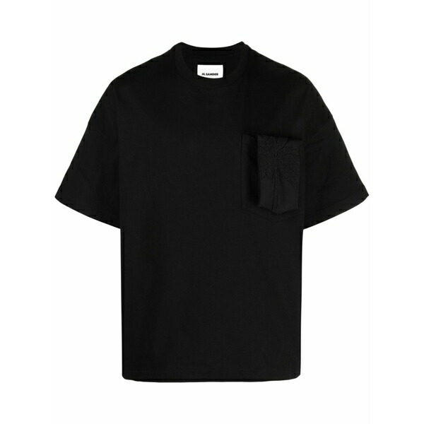 ジル・サンダー メンズ ティーシャツ トップス Patch-pocket cotton t-shirt Black