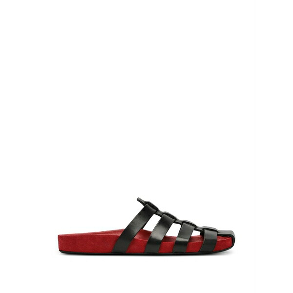 ユダの手紙 レディース サンダル シューズ Dusty caged leather slides Black