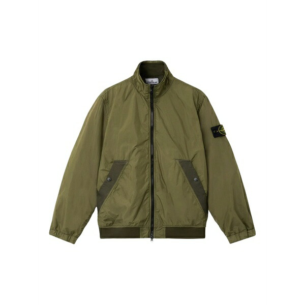 ストーンアイランド メンズ 上衣＆上衣 アウター Crinkle reps ny logo-patch bomber jacket Green