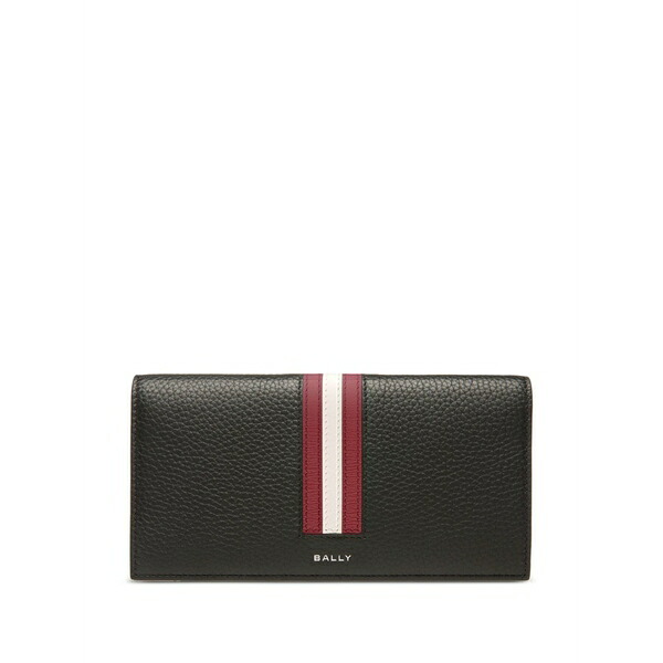 バリー メンズ 銭入れ 添え物 Stripe-trim leather wallet Black