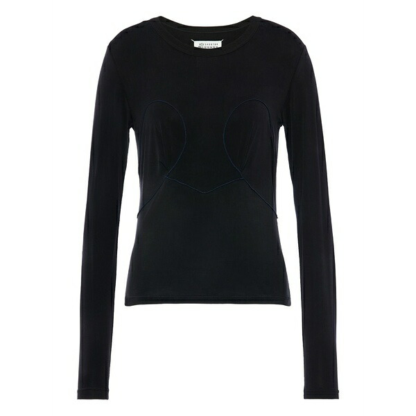 マルタンマルジェラ レディース ティーシャツ トップス Seam-detail t-shirt Black