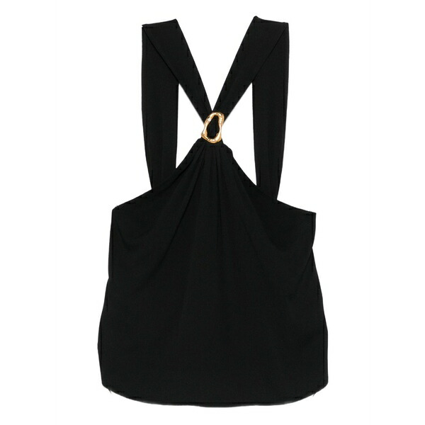 フォルテ フォルテ レディース カットソー トップス Ring detail top Black