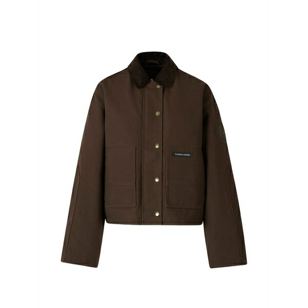 カナダグース レディース 上衣＆上衣 アウター Corduroy-collar logo-patch jacket Brown