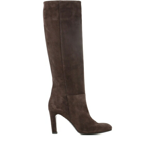デル カルロ レディース ブーツ シューズ 80粍 leather high-heel boots Brown