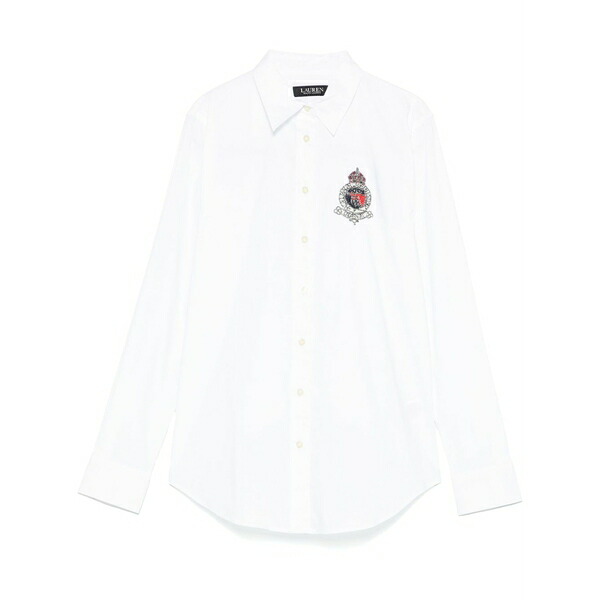 ラルフローレン レディース プルオーバー トップス Beaded-crest shirt White
