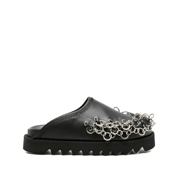 トゥーガ ピューラ レディース サンダル シューズ Chain-embellished leather mules Black