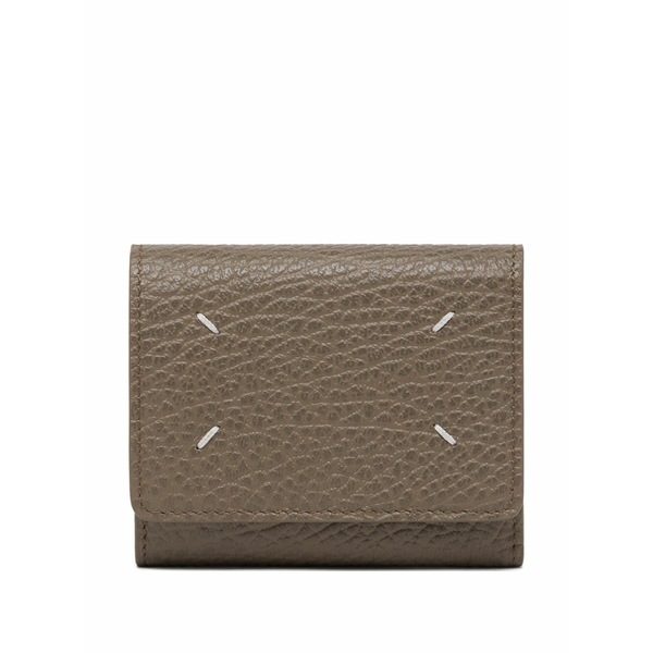 マルタンマルジェラ メンズ 金入れ 付属物 Four stitches grained leather wallet Brown