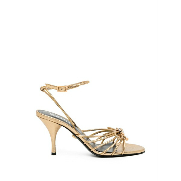 ヴェルサーチ レディース サンダル シューズ Opera bow metallic heeled sandals Gold