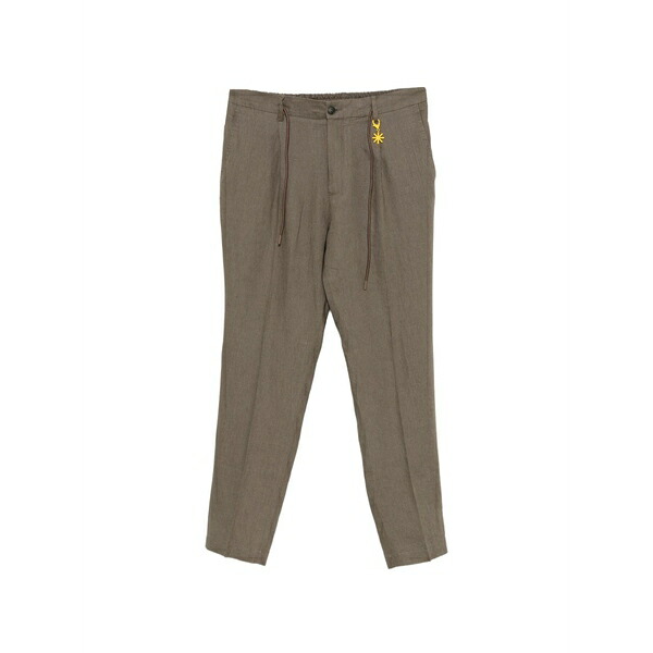 マニュエル リッツ メンズ 心地好いズボン下 ボトムス Drawstring linen trousers Neutrals