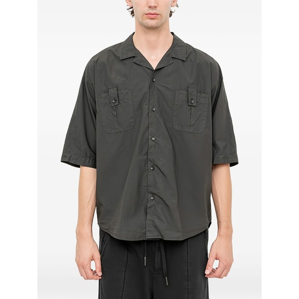 アンドレア ヤコブ メンズ プルオーバー トップス Patch-pocket short-sleeve shirt Black