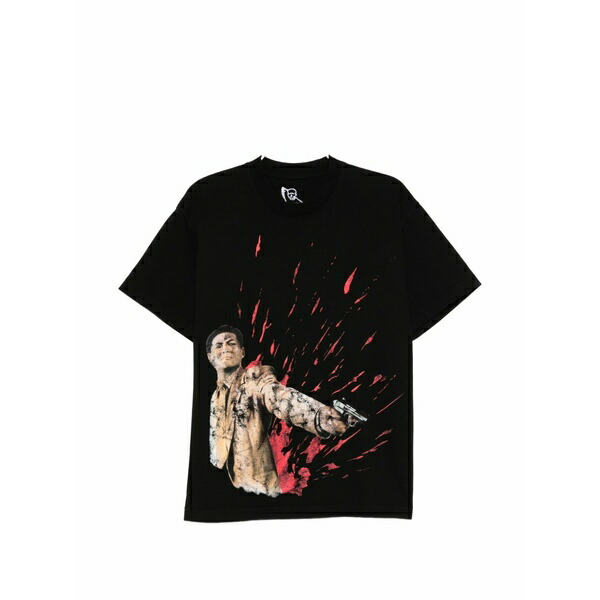 ウォーレンロータス メンズ プルオーバー トップス Graphic-print t-shirt Black