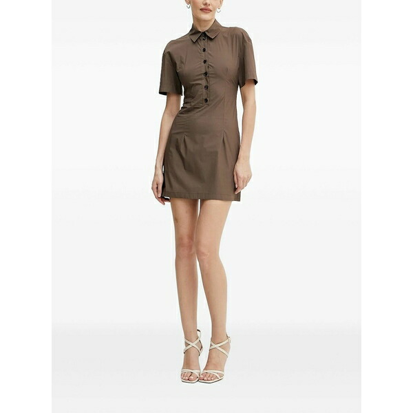 パトリツィア ペペ レディース 衣裳 トップス Button-front open-back minii dress Brown