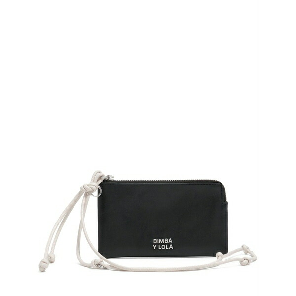 ビンバ イ ローラ レディース 金入れ 付属物 Small logo-print knotted-strap wallet Black