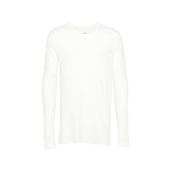 リックオウエンス メンズ ティーシャツ トップス Raw-edge long-sleeve t-shirt White