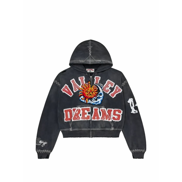 頭を覆う物 メンズ パーカー・スウェットシャツ アウター Forever sunny patch-detail hoodie Grey