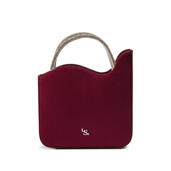 ル シラ レディース ハンドバック 御徒面子 Small ivy crystal-embellished satin tote bag Red