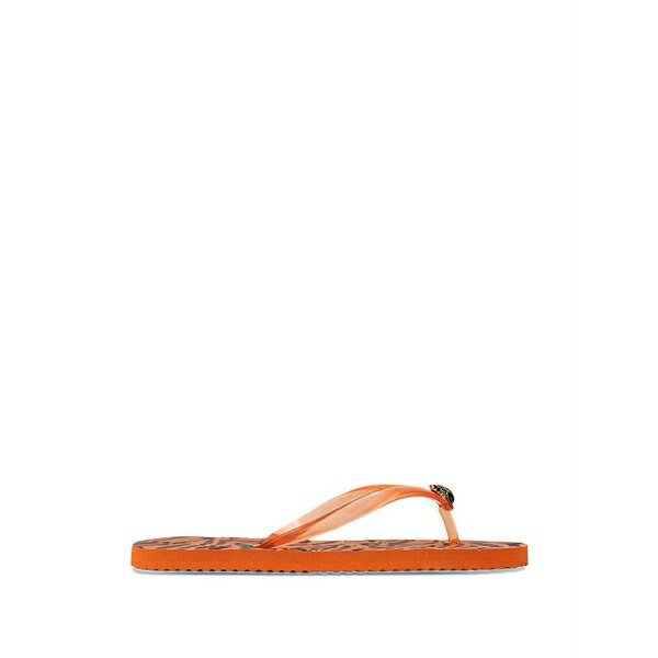 カートジェイガー レディース サンダル シューズ Kensington tiger-print flip-flops Orange