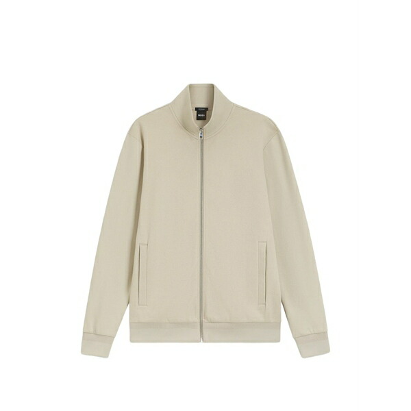 主任者 メンズ パーカー・スウェットシャツ アウター Long-sleeve zip-up cotton sweatshirt Neutrals