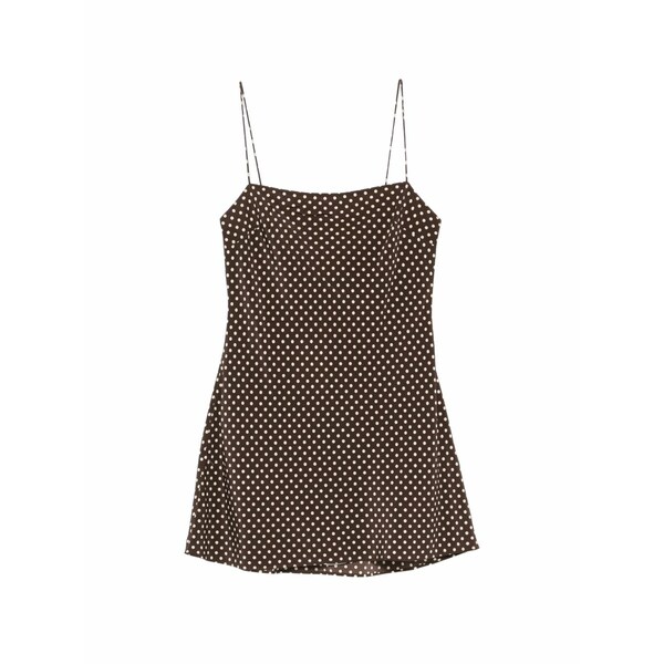 マトー レディース 衣装 トップス Polka-dot square-neck dress Brown