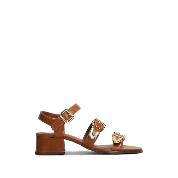 アレッツォ レディース サンダル シューズ Buckle-detail leather heeled sandals Brown