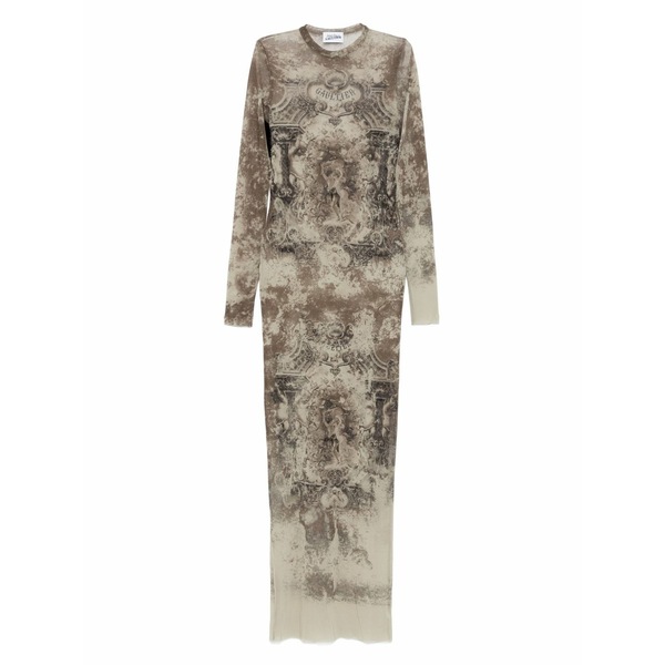 ジャン極点 ゴルチエ レディース 衣裳 トップス Graphic-print maxi dress Neutrals