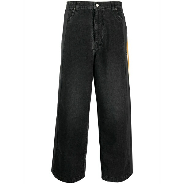 アンブッシュ メンズ 心地好いズボン下 ボトムス Contrasting-detail wide-leg trousers Black