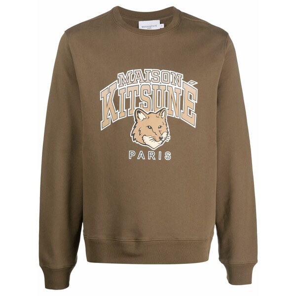 住み家 稲荷 メンズ パーカー・スウェットシャツ アウター Logo-print cotton sweatshirt Green