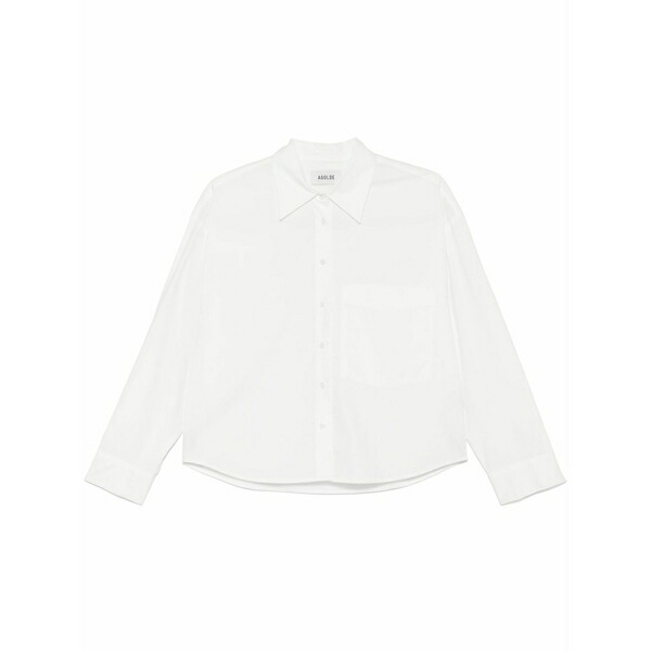 アゴルド レディース プルオーバー トップス Naya cropped shirt White