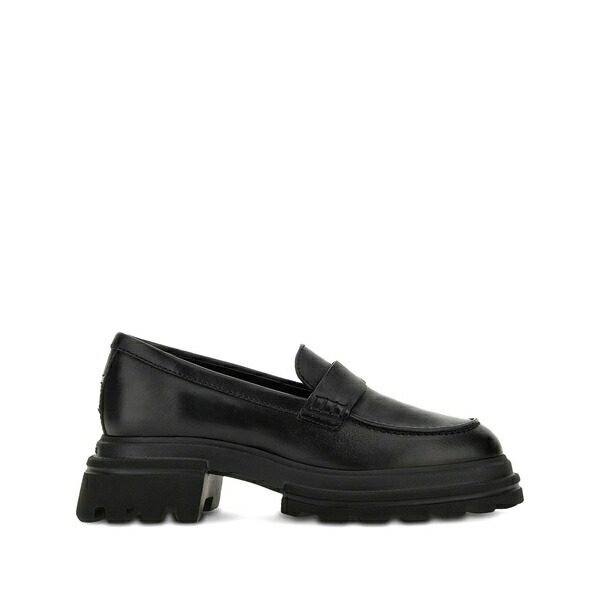 ホー鵞鳥 レディース スリッポン・ローファー シューズ Leather loafers Black