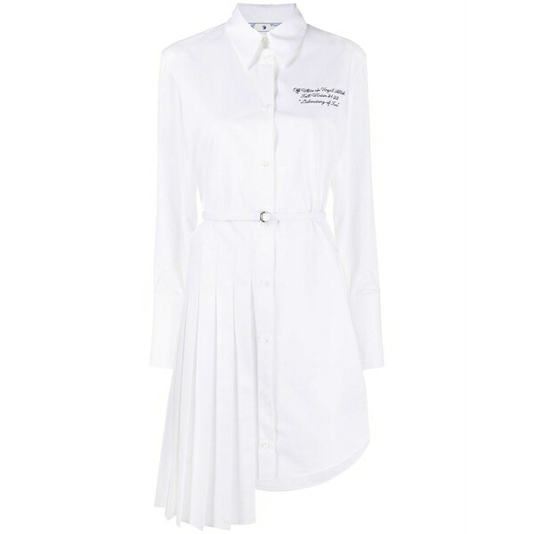 象牙色 レディース 衣裳 トップス Popeline asymmetric shirt dress Black