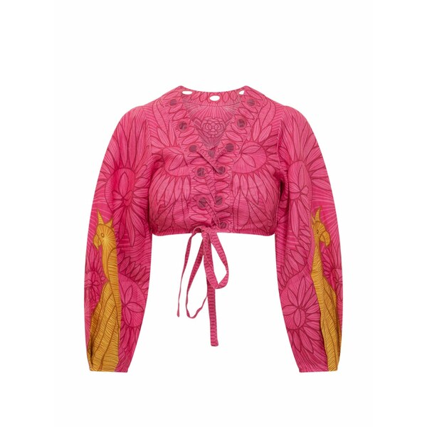 農園 リオ レディース ティーシャツ トップス Eyelet blouse Pink