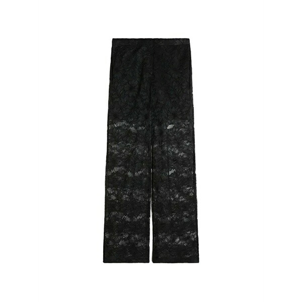 運動競技マックス レディース 心地よいズボン下 ボトムス Floral-lace palazzo pants Black