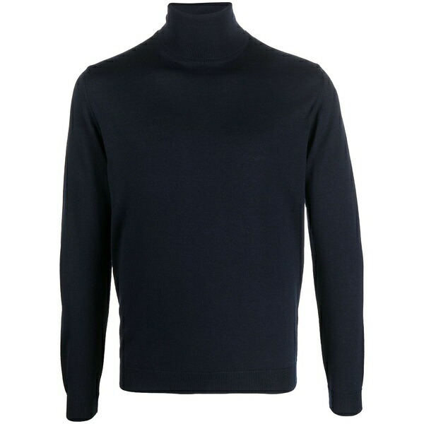 ロベルトコリーナ メンズ 編み物\u0026プルオーバー アウター Wool roll-neck jumper Blue