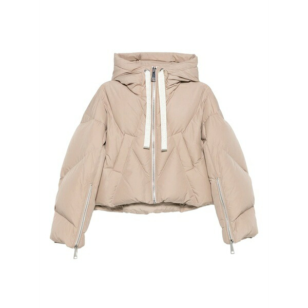 クリスジョイ レディース 上衣＆上衣 アウター Iconic cropped puffer jacket Neutrals