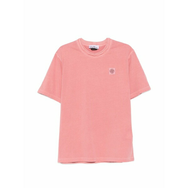 ストーンアイランド メンズ プルオーバー トップス Compass-patch t-shirt Pink