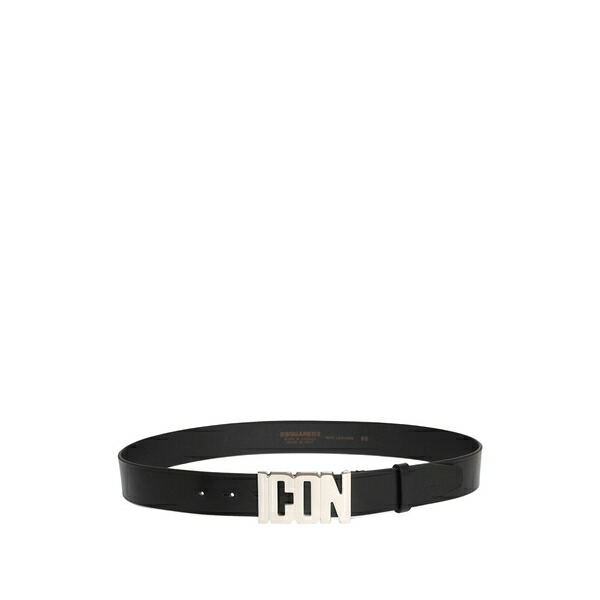 ディースクエアード メンズ 胴締め 佩び物 Icon-plaque belt Black