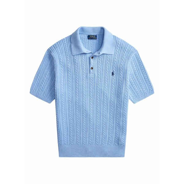 ラルフローレン メンズ スポーツシャツ トップス Cable-knit polo shirt Blue