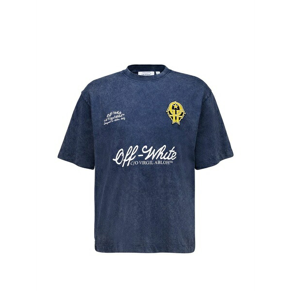 象牙色 メンズ プルオーバー トップス Logo-print t-shirt Blue