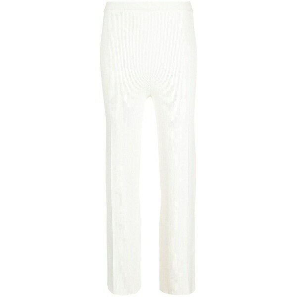 エーロン レディース カジュアルパンツ ボトムス Straight-leg rib-knit trousers Neutrals｜asty