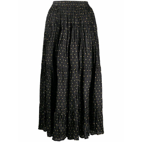 メドモワゼル レディース スカート ボトムス Polka dot print creased skirt Black｜asty