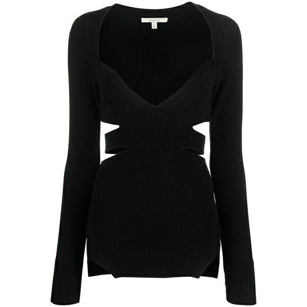 ネンシ ドジャカ レディース 編み物\u0026スウェーター アウター Cut-out knitted top  Black