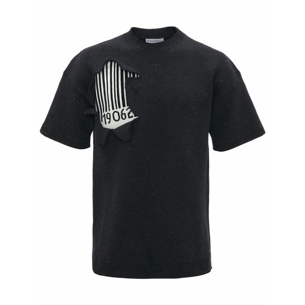 J.W.アンダーソン レディース パーカー・スウェットシャツ アウター Barcode-print short-sleeved sweatshirt Black