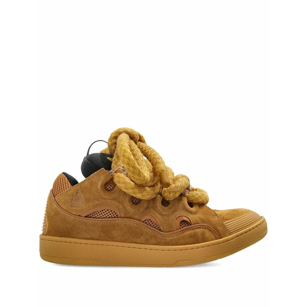 ランバン メンズ スニーカー シューズ Knotted lace-up sneakers Brown