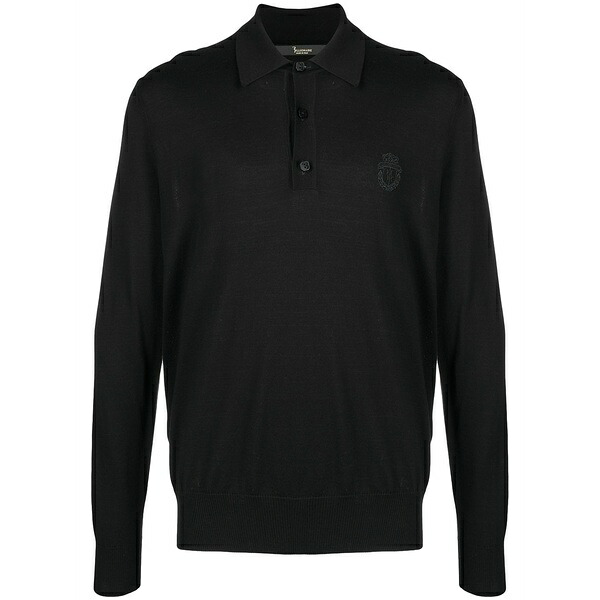ビリオネア メンズ 編み物\u0026プルオーバー アウター Crest embroidery cotton jumper Black