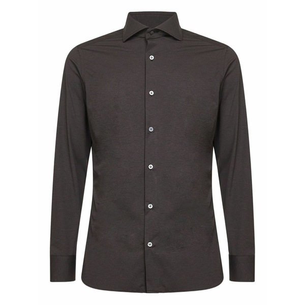 ディーフォーポイントゼロ メンズ シャツ トップス Buttoned shirt Brown|asty