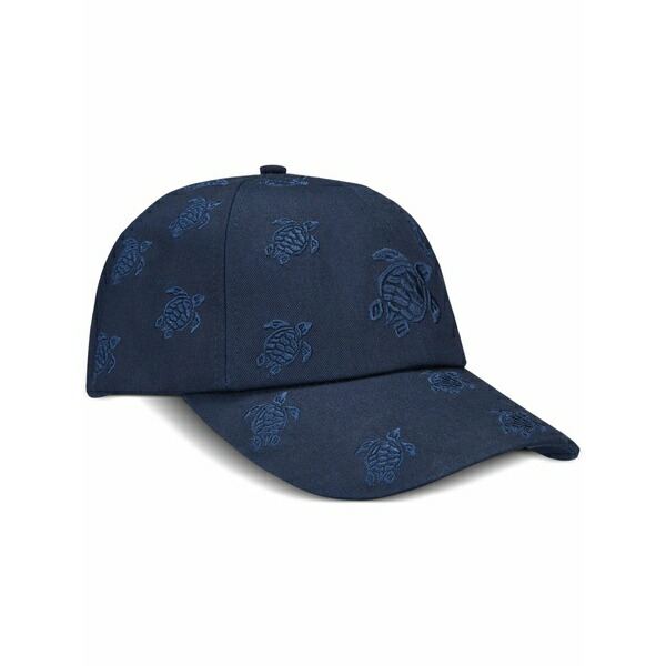 ヴィルブレクイン メンズ かぶり笠 佩び物 Embroidered all-over turtles cap Blue