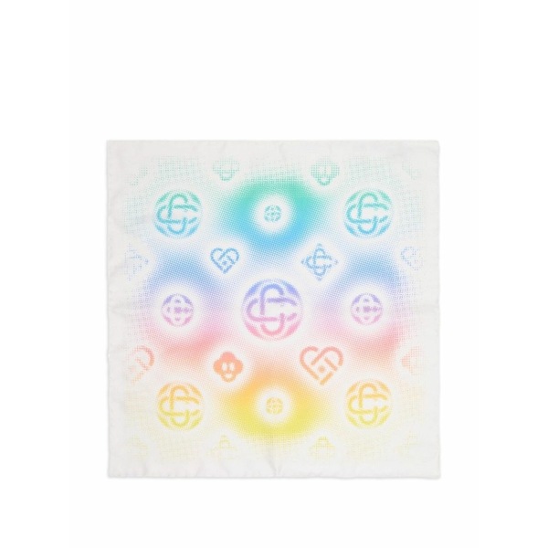 カサブランカ メンズ 消音装置・袈裟・えり巻き 添え物 Logo-pattern scarf White