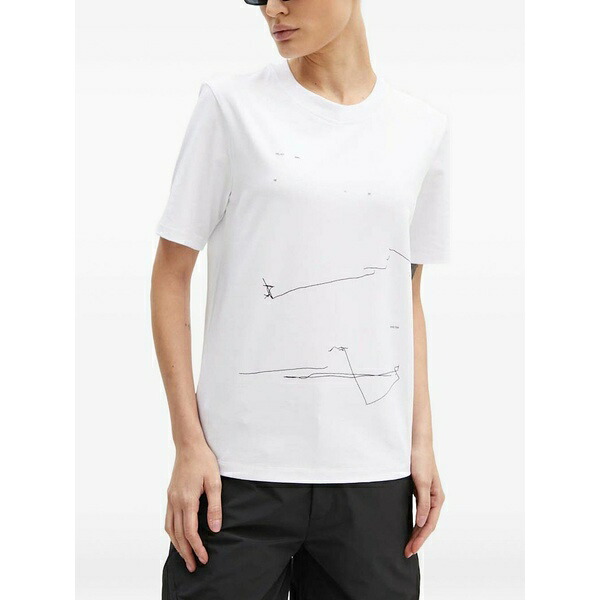 ヘリオットエミル レディース プルオーバー トップス Graphic-print short-sleeve t-shirt White