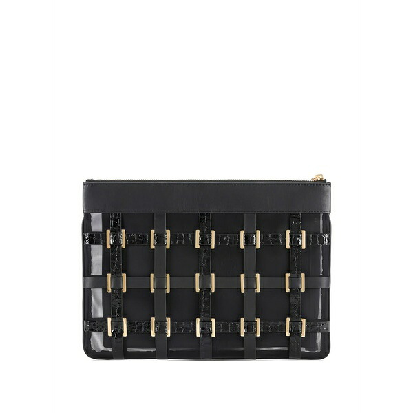 エリザベスフランキ レディース クラッチペダル御徒面子 御徒面子 Ring-details clutch bag Black